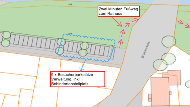 Parkplätze des Rathauses - Erreichbarkeit der Mitarbeiter im Rathaus zukünftig eingeschränkt