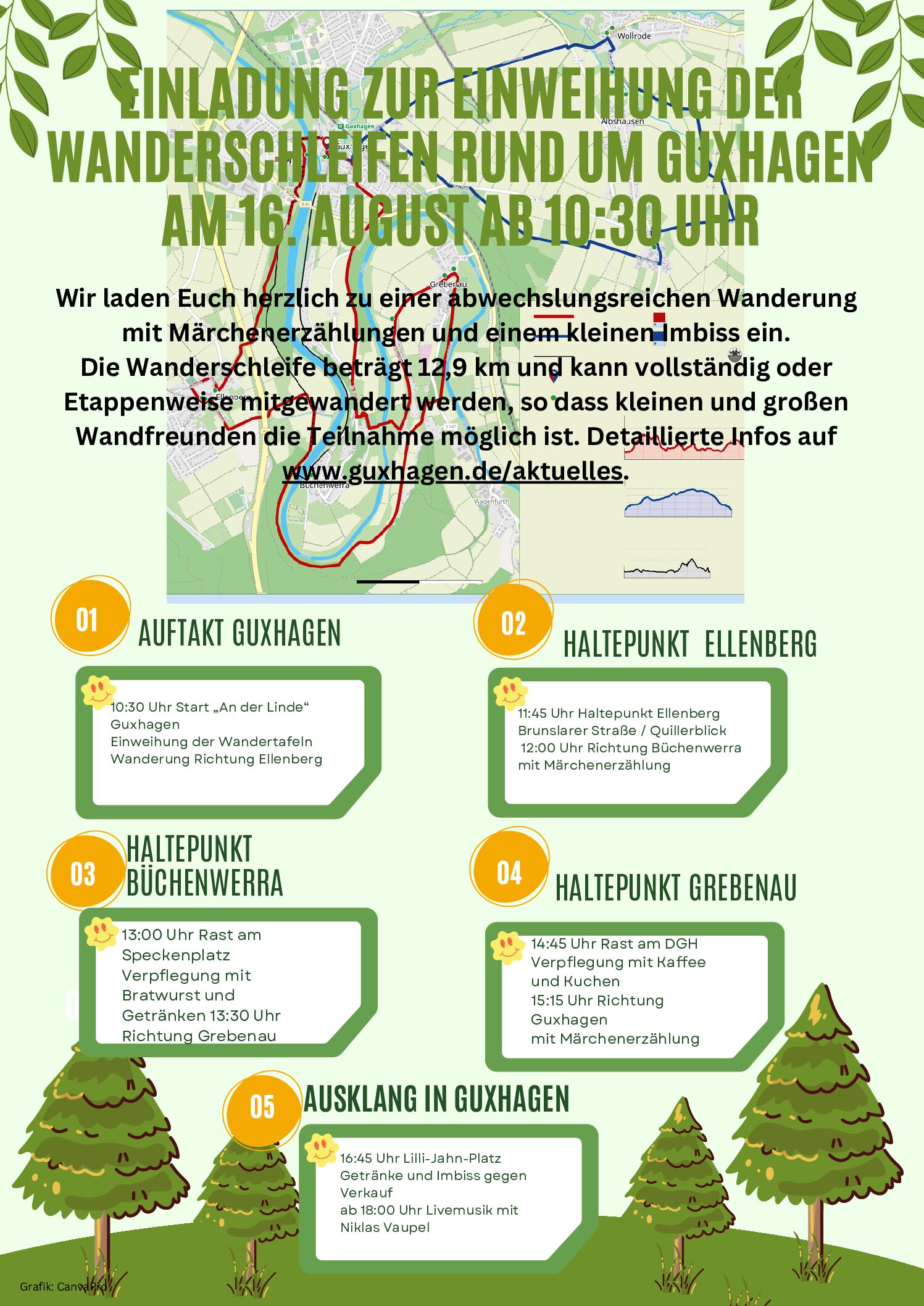 Einladung zur Einweihung der Wanderschleifen rund um Guxhagen am 16. August 2025  ab 10:30 Uhr