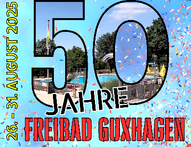 Öffnungszeiten und Parken während der Festwoche 50 Jahre Freibad